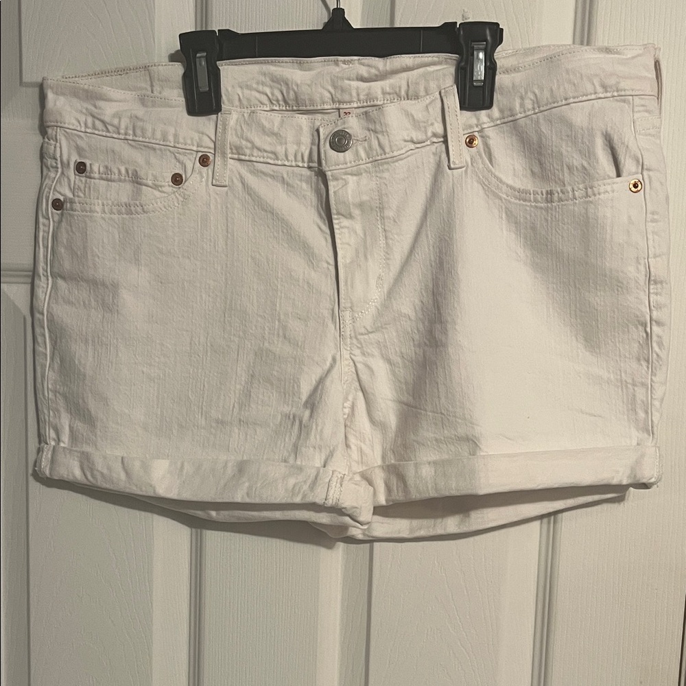 Levi's White Jean Shorts